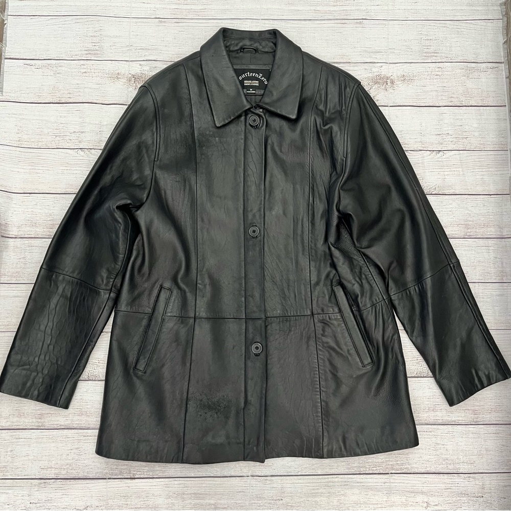 FOURTEEN ZERO Black Leather Jacket Size Medium